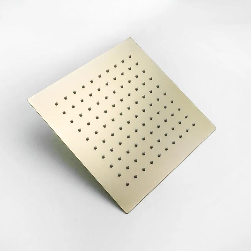 Черный Хром Матовое Золото Серый Квадратная Дождевая Душевая Лейка Ультратонкая 8 10 12 Дюймов Выбор Настенный Душевой Кронштейн Для Ванной Комнаты Верхний Спрей