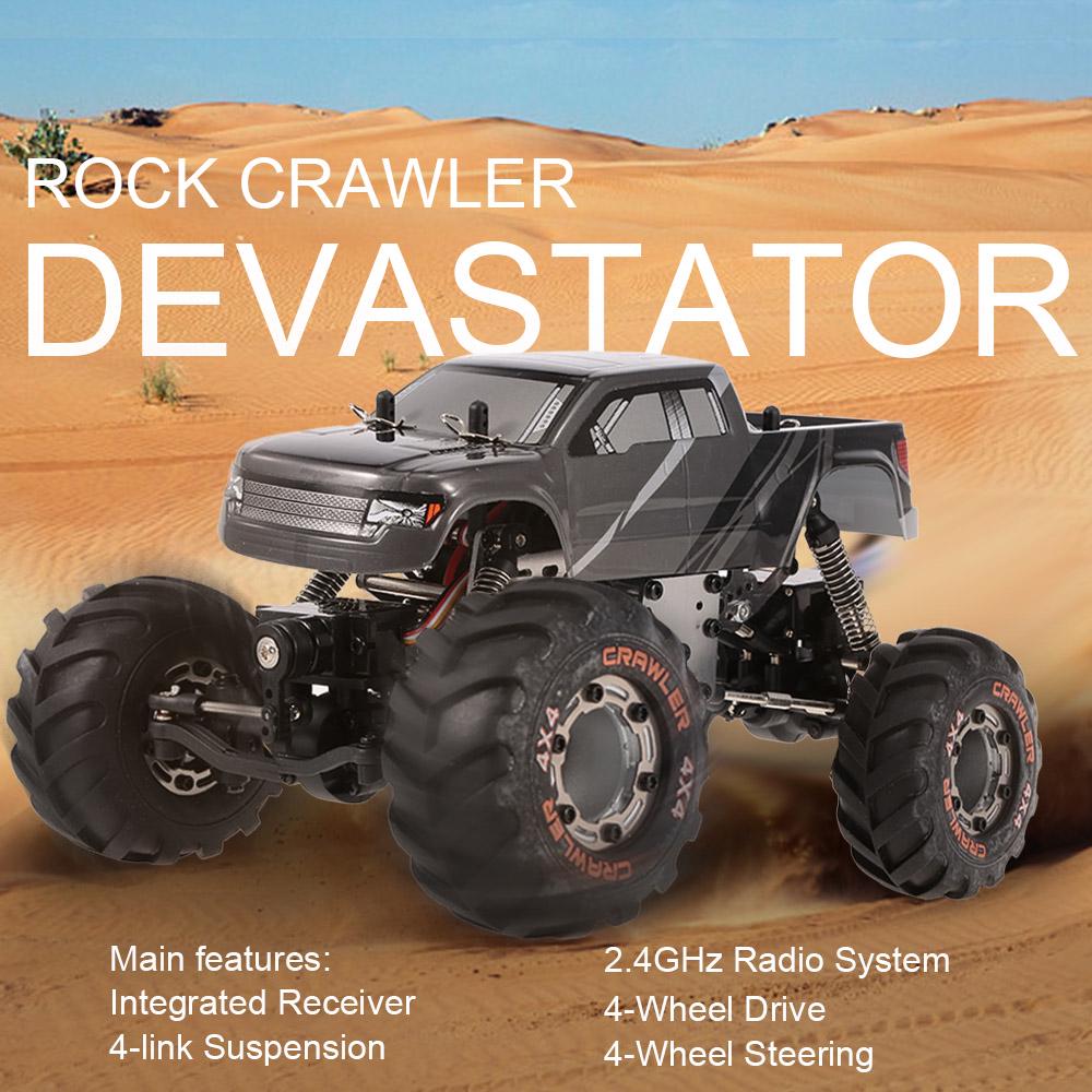 HBX 2098B 1/24, 2,4 ГГц, 4WD, 4WS, Devastator Rock Crawler RTR с двойным сервоприводом, внедорожный радиоуправляемый автомобиль