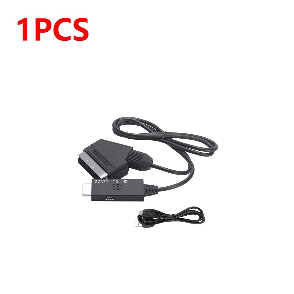 1080P SCART To HDMI Video Audio Converter Adapter Cable Male To Male SCART Input To HDMI Output for HDTV Sky Box STB Plug Play