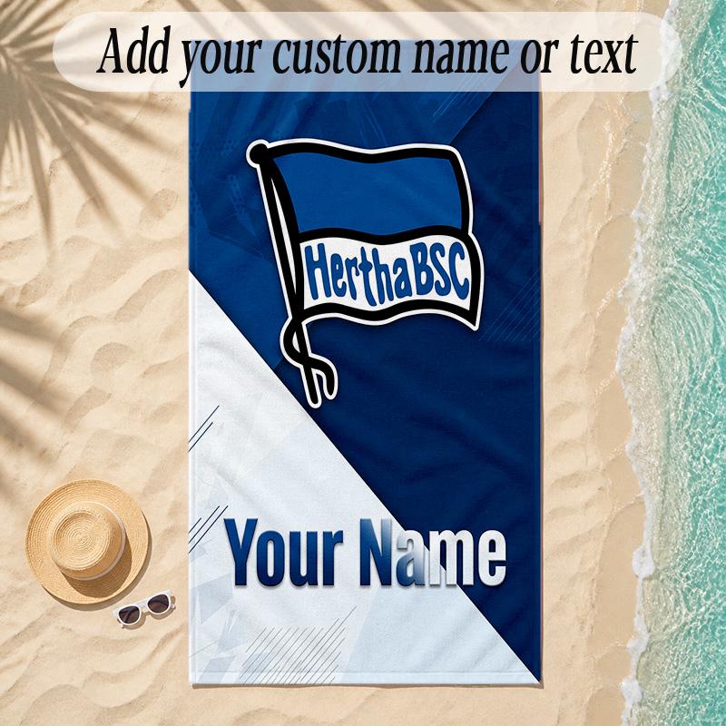 Beach Towelhertha bsc Custom Name Text Personalized Soft Towel for Beach Pool Indoor Home Decor Gift
