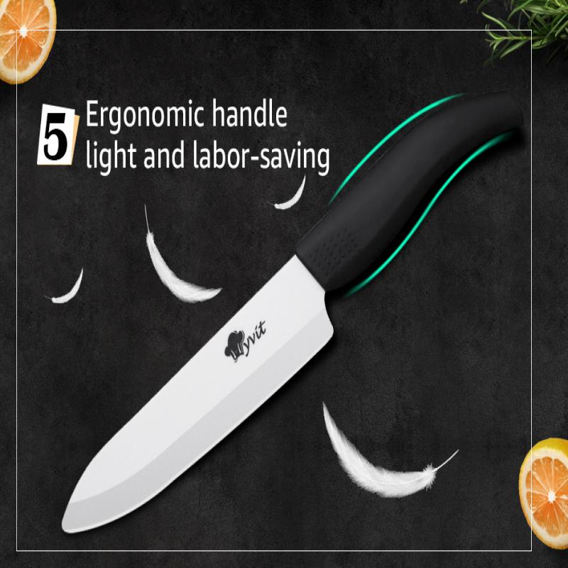 Ceramic Knives Kitchen Knives 3 4 5 6 Inch Chef Knife Cook Set+peeler White Zirconia Blade