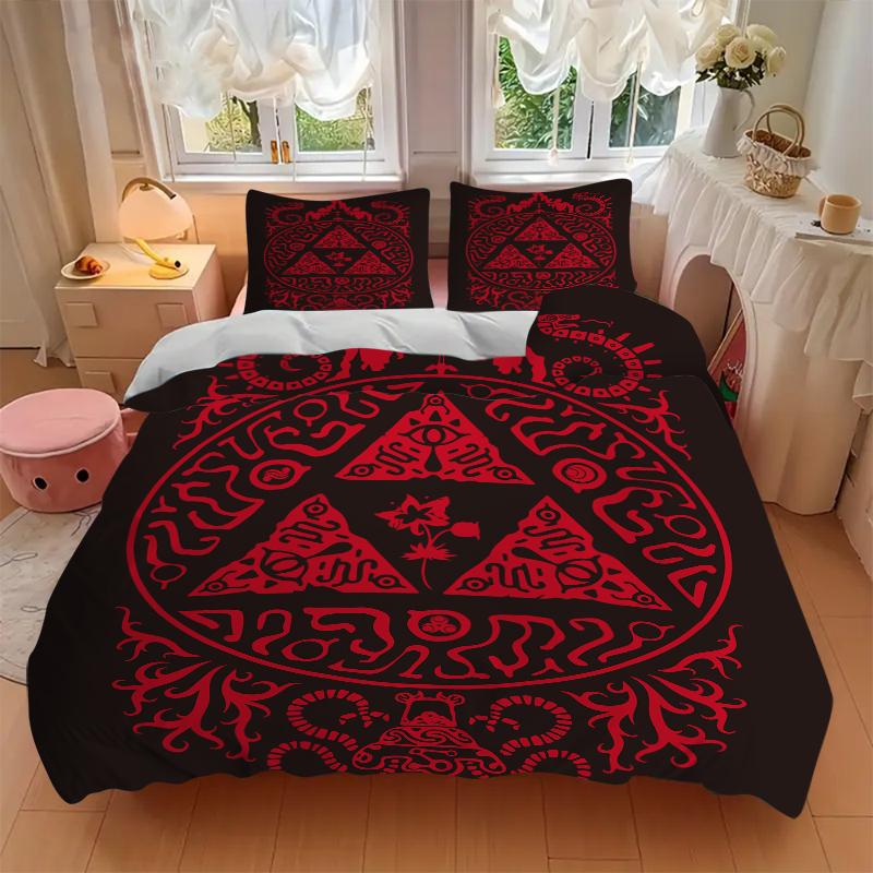 3Pcs Triforce Symbol Tattoo Design Bedding Sets For All Sizes New 3D Printed Bed Cover Comforter Duvet Cover Pillowcase Bedroom Decoration