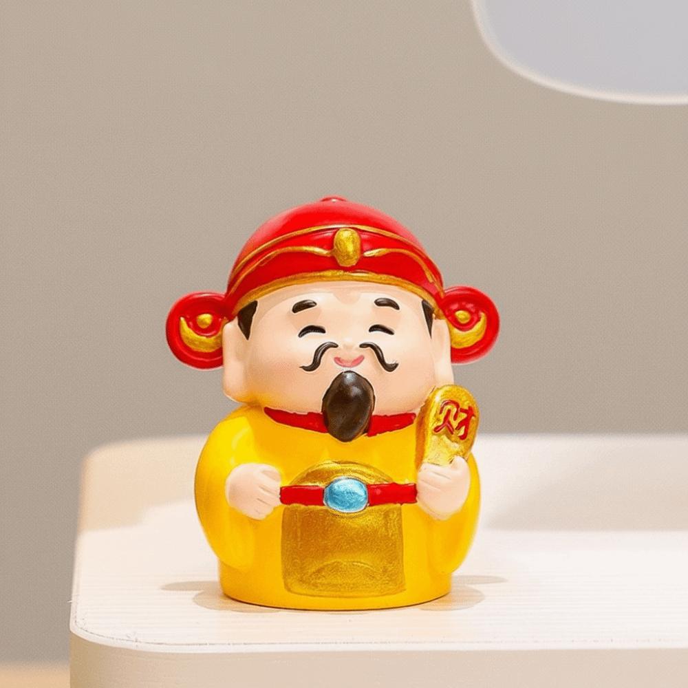 1/2/5pcs Chinese Style Wealth Gods Figurine Small Good Fortune God of Fortune Statue Attract Wealth Lucky Charm