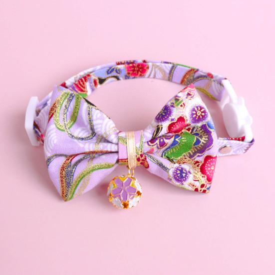 Ошейник для домашних животных в японском стиле, регулируемый отрывной воротник для домашних животных, кошек, собак, ошейники с бантом для