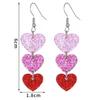 Милые акриловые 2D-серьги в форме сердца розового и красного цвета на День святого Валентина для женщин в подарок девушке