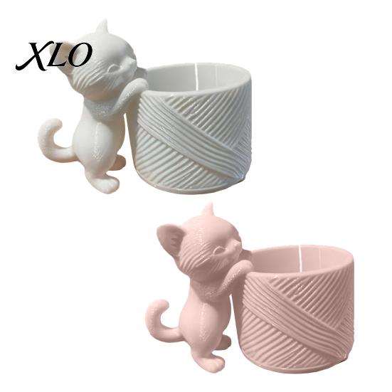 Милые Подарки с Кошками для Женщин 3D Печатный Горшок, Цветочный Горшок Китти, Декоративная Современная Ваза Горшок для Растений Суккуленты Кактусы, Декор для Дома Офиса Стола