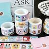 300Pcs/Roll Cartoon Animal Sticker Capibara Kapibala Puppy Hand Account Decals Gift Bag Sealing Sticker Cake Baking Label