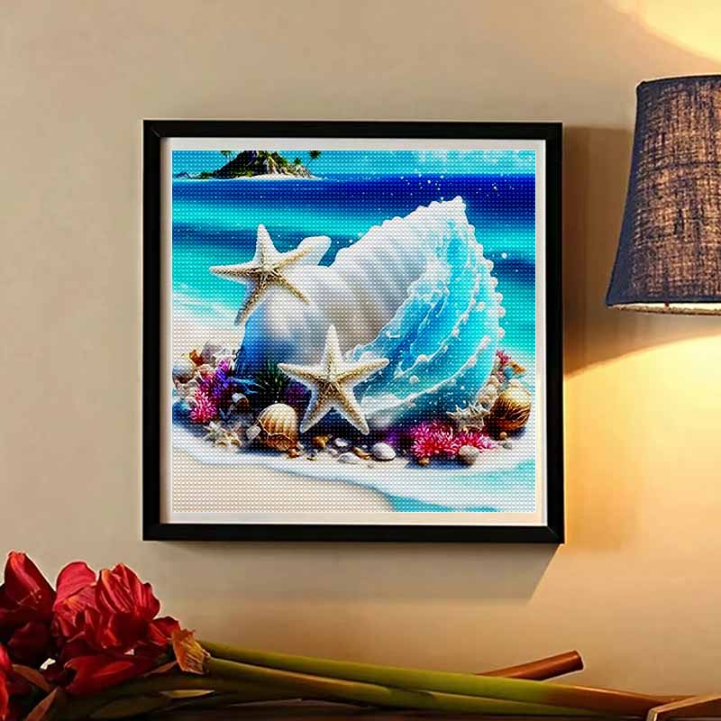 New Arrival 5D DIY Full Circle Diamond Painting "Conch" Embroidery Cross Stitch Home Decor Gift