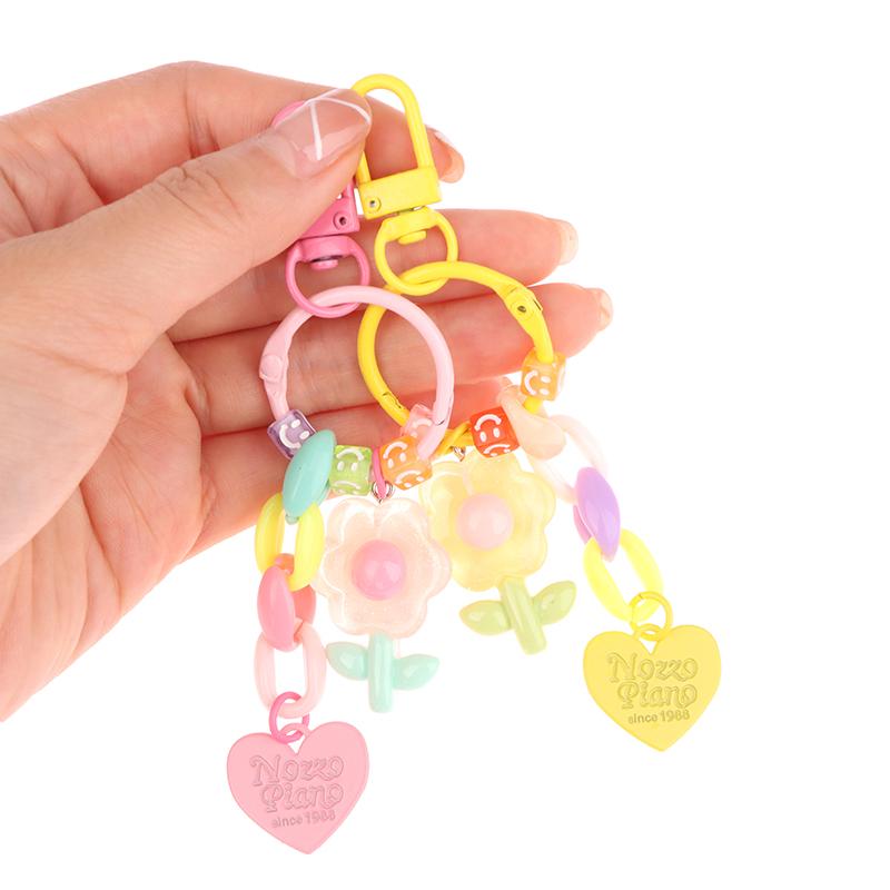 Милый брелок-тюльпан с цветочным кулоном, кольцо для ключей Love, рюкзак, автомобильные подвески, украшение для сумки, аксессуары