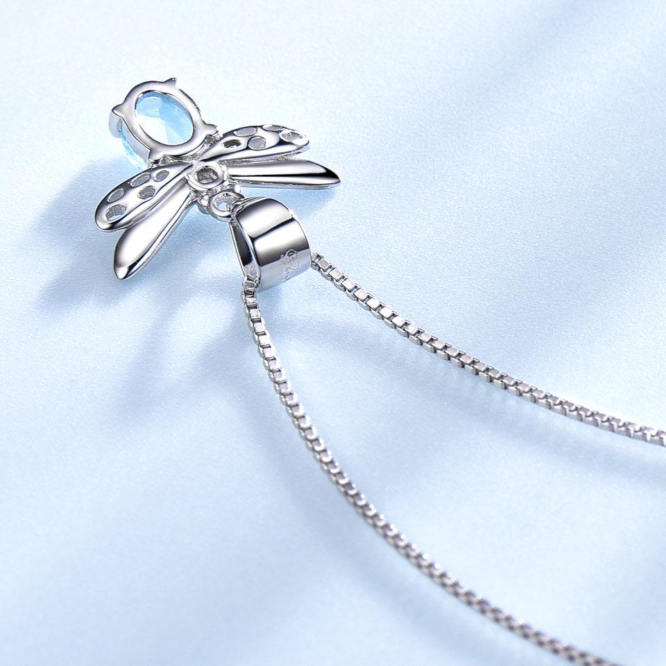 Umcho Sky Blue Topaz Pendants Necklaces Jewelry Lovely Honey Bee Design Pendant With Chain Fine Jewelry