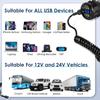 4-портовое USB-зарядное устройство со светодиодным вольтметром, двойной PD и двойной адаптер быстрой зарядки QC3.0, водонепроницаемый для автомобиля, лодки и мотоцикла 12/24 В
