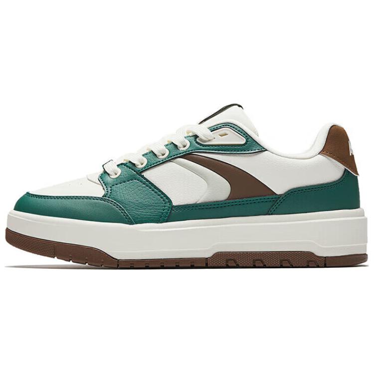 Anta 982 Slip Resistant, Abrasion Resistant, Breathable Low top Skateboard Shoes Men's White Green Brown Sneakers 112518060-4