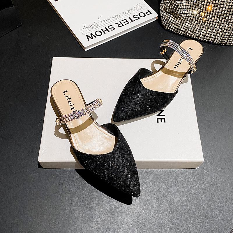 Plus Size New Shoes for Women Modern Sandals Girl Low Heels Pointed Toe Pumps Ladies Summer Slipper Casual Shoes