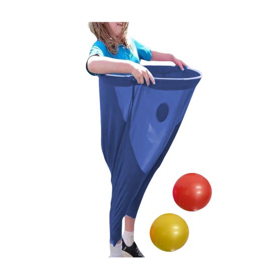 Игра во дворе "Бабушкины штаны" с 2 прыгучими мячами, ловля мяча на улице, гигантские штаны, для детей, взрослых, семейного воссоединения, тимбилдинга, вечеринки