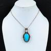 Turquoise & Moonstone Gemstone Handmade Pure Copper Wire Wrap Jewelry Pendant For Love