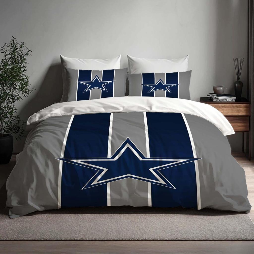 Gift Handmade Dallas Cowboys Duvet Cover Three Bedding Set Custom Name Birthday Bedding Quilt Cover Christmas Halloween Gift Back to School.