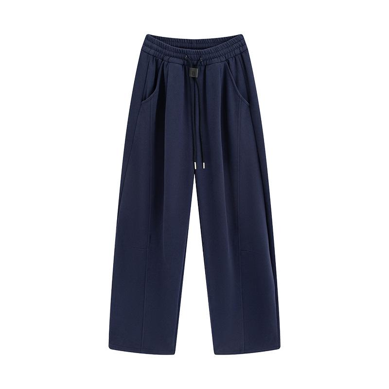 Spring and Autumn Updated Comfortable Fit Leisure Sweatpants High Waisted Narrow Wide Leg Pants