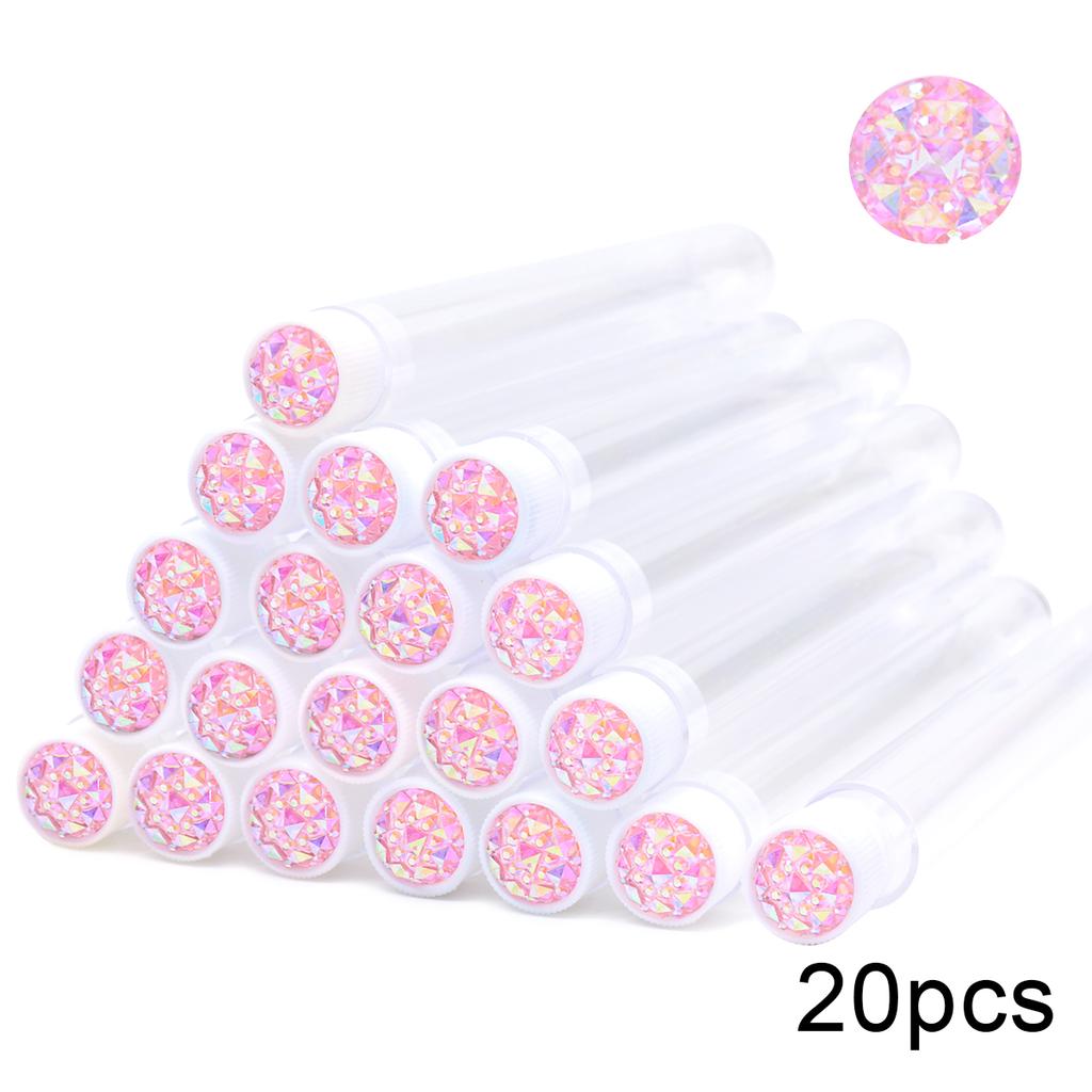 20pcs Empty Eyelash Brushes Tubes Reusable Eyelash Mascara Wand Container Sparkling Lash Spoolies Combs Dust-proof Flask Case