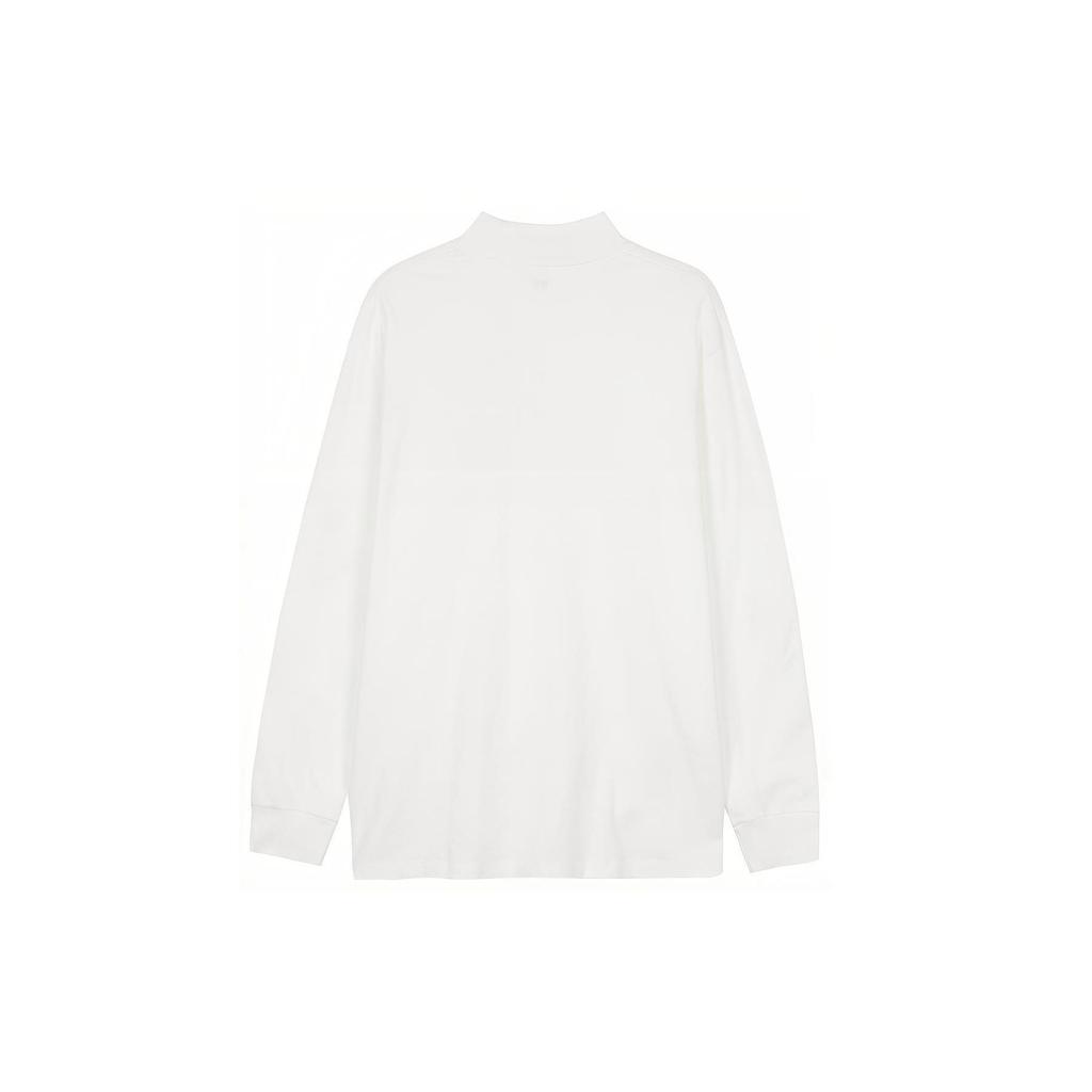 Uniqlo Хлопковая повседневная однотонная футболка с длинным рукавом мужская белая 462023-00