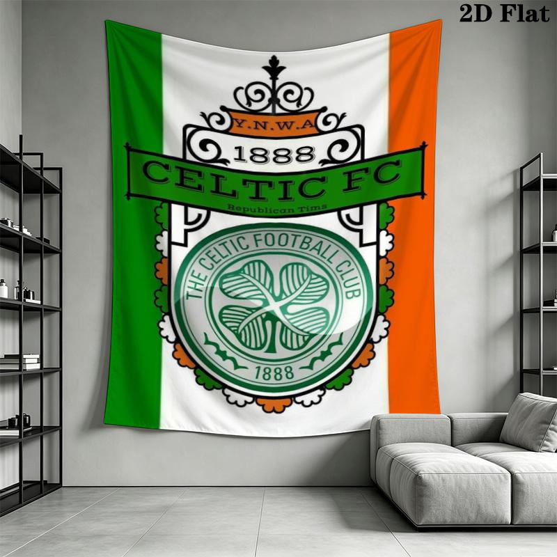 Celtic Football Club Wall Tapestry Aesthetic Wall Hanging Printed Fabric Blanket Decorative Tapestries for Bedroom Living Room Home Decor