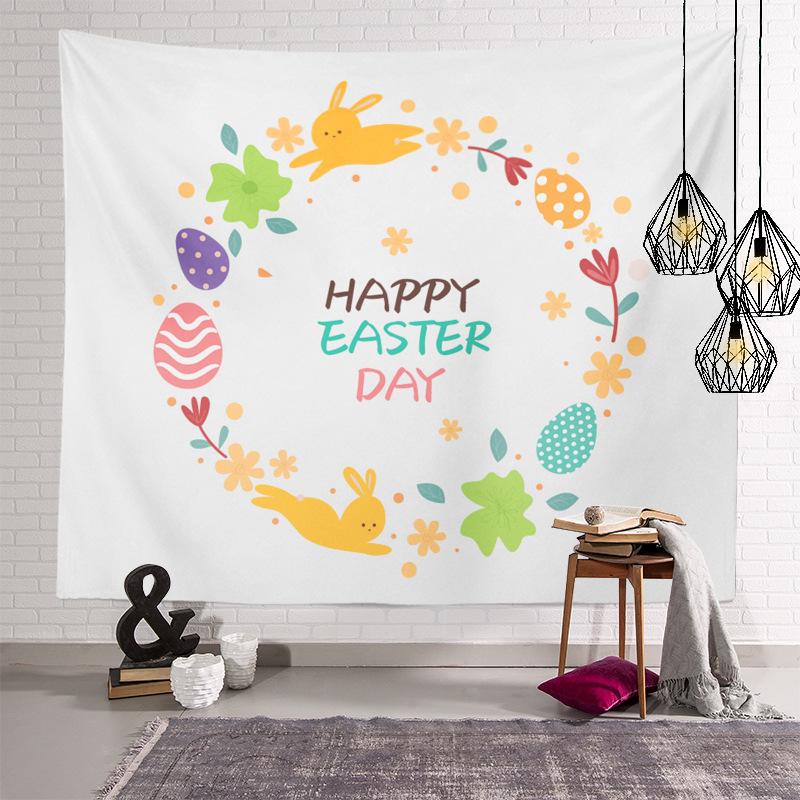 Украшение дома Пасхальная серия пасхальных яиц с принтом на полиэфирном гобелене подходит для спальни, гостиной, тапиз