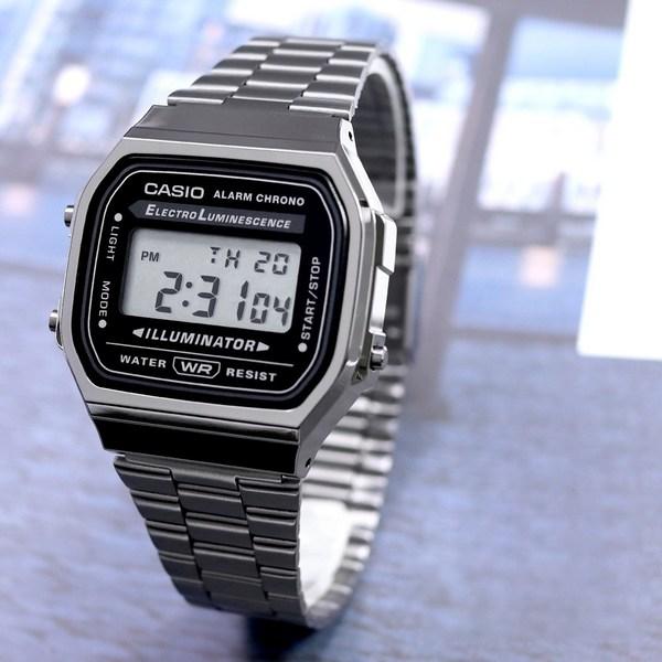 Casio Винтажные цифровые часы с бесплатной пряжкой 168, A168WGG-1A