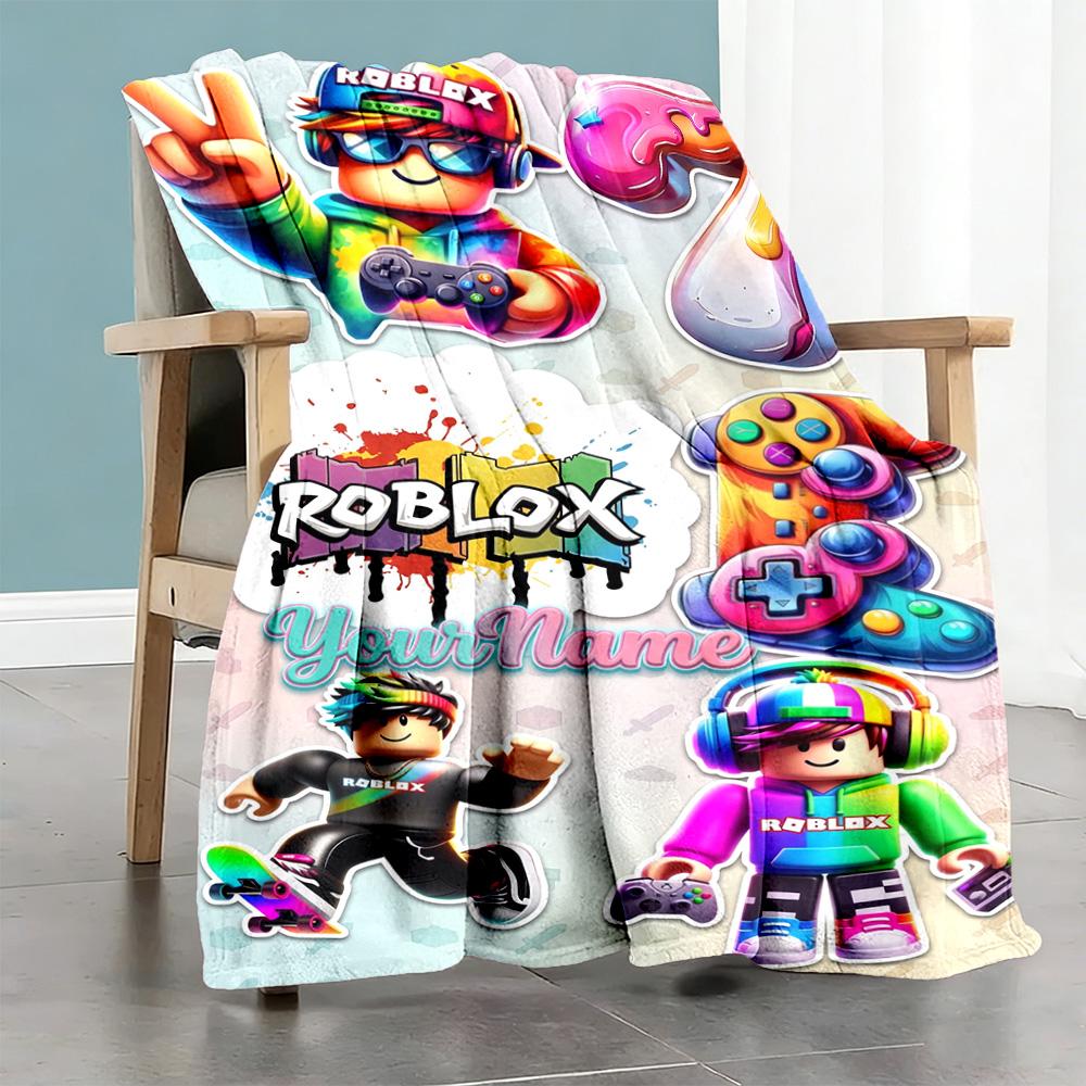 Roblox 257 Customize Text Blanket Cozy Customizable Blanket Comfortable Perfect for Nap Bed Living Room Sofa All-Season Use