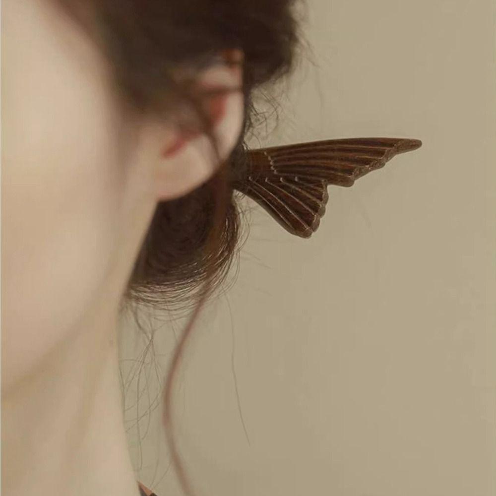 Wood Chinese Style Hairpin Cat Hanfu Headwear Antique Wooden Hair Stick  Girl Hair Accessories