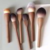Walnut Wood Fiber Makeup Brushes - Powder, Blush & Contour
