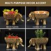 Aluminium Elephant for Good Luck,Statue for Home Decor Tabletop Living Room Office,Candle Holder Gift Showpiece