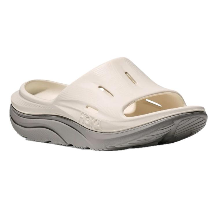 HOKA One One Ora Recovery Slide 3 Удобные устойчивые к запаху шлепанцы Унисекс Белый Серый 1135061-ATRS