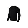 Li-Ning Solid Color Logo Crew Neck Pullover Sweatshirt Men Sweatshirt Black AWDT101-1