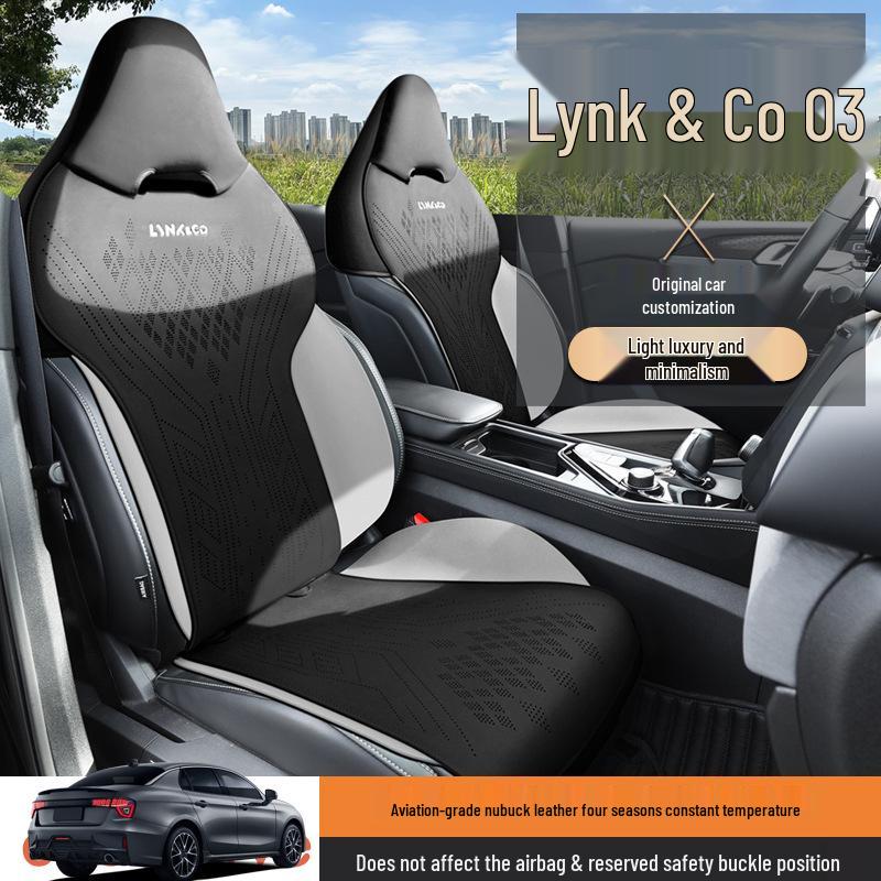 Lynk&Co 03 All-Season Ventilated Suede Seat Cushion - Custom Half-Wrap Design