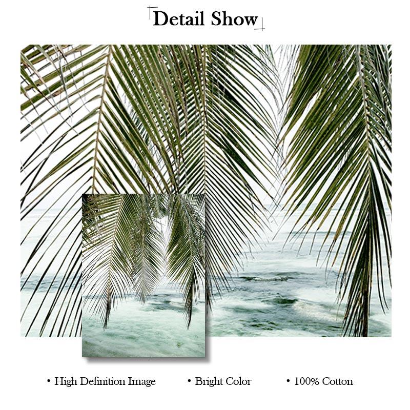 Пляж, море, океан, пейзаж, настенное искусство, холст, постер, мост, листья, черепаха, чайка, принт, живопись, летняя картина, скандинавский домашний декор