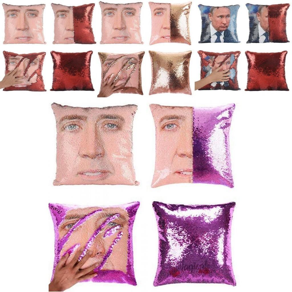 Pillow Changing Nicolas Cage Donald Trump Vladimir Putin Mermaid Cushion Cover