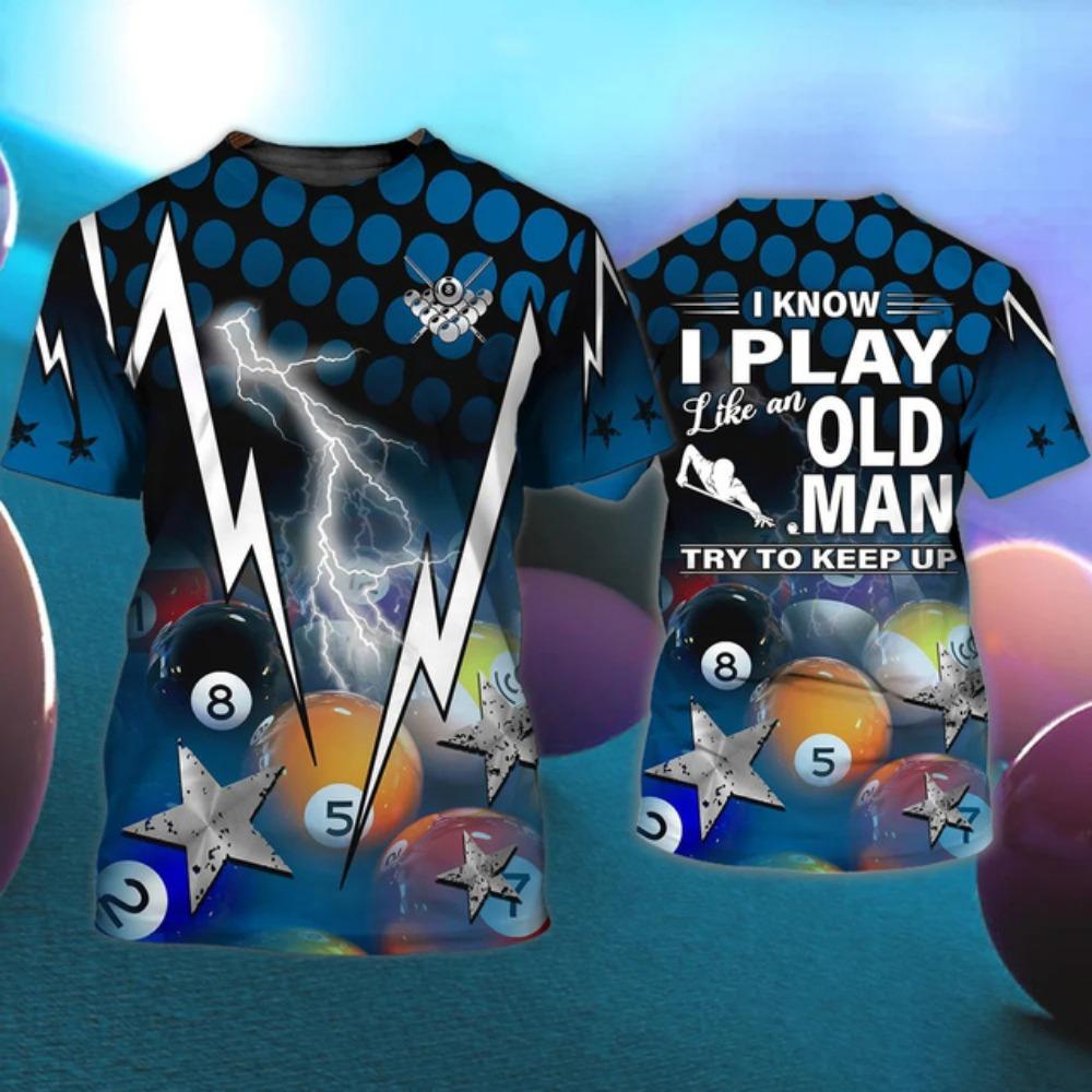 Летняя мужская футболка «Бильярд № 8», черный шар с 3d принтом, высококачественная мужская верхняя праздничная повседневная одежда, повседневная уличная одежда с коротким рукавом