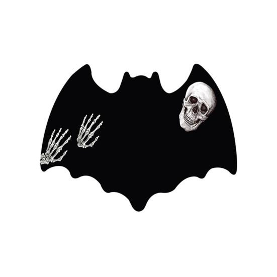 Хэллоуин Приветственный придверный коврик Полукруг Паутина Летучая мышь Череп Тыква Форма Напольный коврик Нескользящий Входной коврик для Парадной двери Крыльца Домашнее украшение