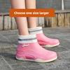 Women's Fashionable Anti Slip Waterproof Wear Resistant Cotton Midsole Rain Shoes Lightweight Rubber Shoes