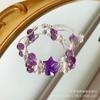 Natural purple five-pointed star bracelet, niche design, sweet temperament and high value jewelry.
