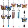 Butterfly Metal Glass Handicrafts Bells Wind Chimes Decorations Home Room Courtyard Decors Garden Rotatable Hanging Decoration