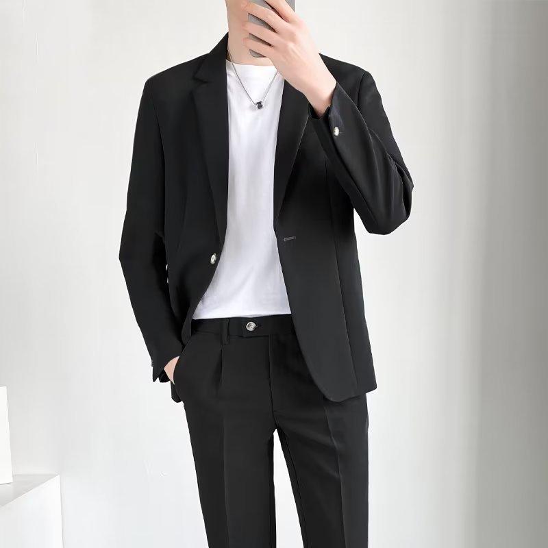 Мужской деловой и свадебный пиджак в корейском стиле Slim Fit