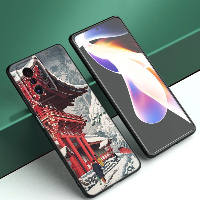 Чехол для телефона в стиле японского искусства укиё-э для Xiaomi Mi A2 8 9 SE Note 10 10T 11 12 Lite 9T 11T 12S 12T Pro A3 6X 12X черный чехол