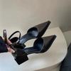 Fashion Pointed Toe Sexy Sandals Women Mid Heels Party Shoes Summer 2024 Pumps New Fashion Slippers Chunky Female Dress Zapatos Shallow