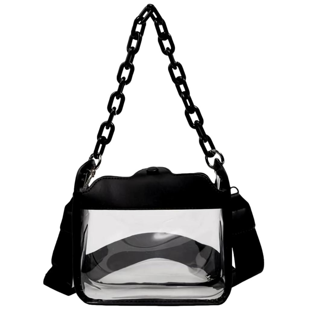 Сумка Copeflap Ita Bag, маленькая, плюшевая, прозрачная, мини-сумка через плечо. (черный)