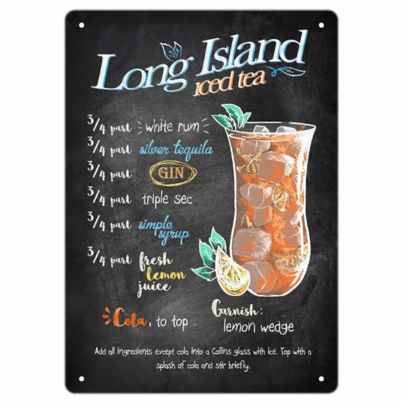 Vintage Bloody Mary Poster Tin Sign Retro Whiskey Sour Cocktail Metal Plaque Tiki Bar Pub Kitchen Home Decor