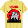 Funny Cute Art Japanese Cat Graphic For Cat Lover Catzilla T-Shirt
