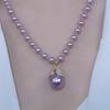 Elegant Purple Bead & Diamond Choker Necklace with Pearls