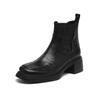 Sheepskin Round Toe Thick Heels Chelsea Boots Size 42 High Quality Women Keep Warm Ankle Boots