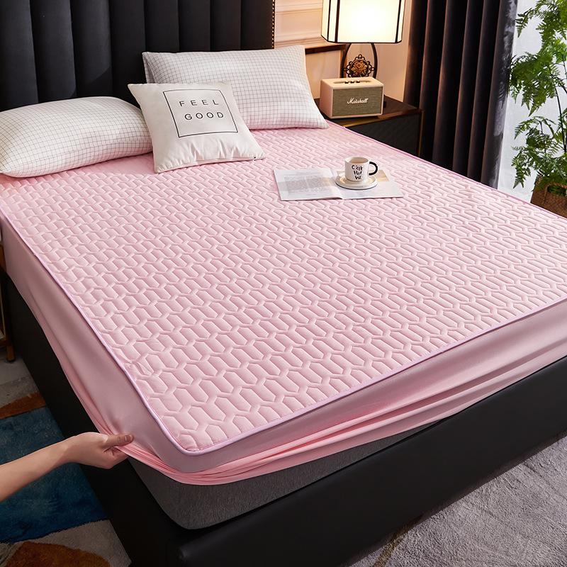 Waterproof Thicken Mattress Pad Protector Skin-Friendly Durable Fitted Sheet Bed Cover (Without Pillowcase)