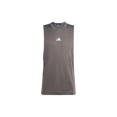 Heat.Rdy Badge Print Loose Training Celebrity Neck Безрукавка Мужские топы Темно-серый IS3712